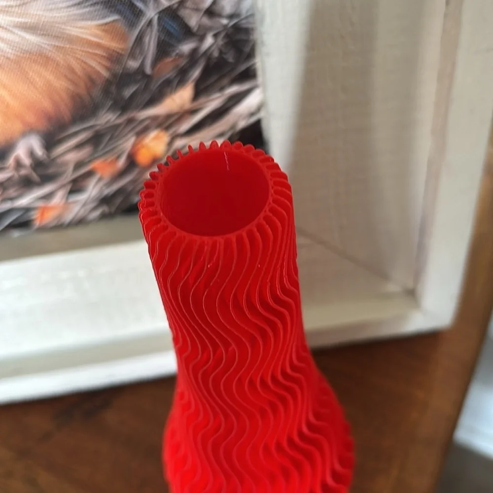 Martin Zampach Stamped Red Spiral Vase. *Small Flaw* Modern | Contemporary 2014